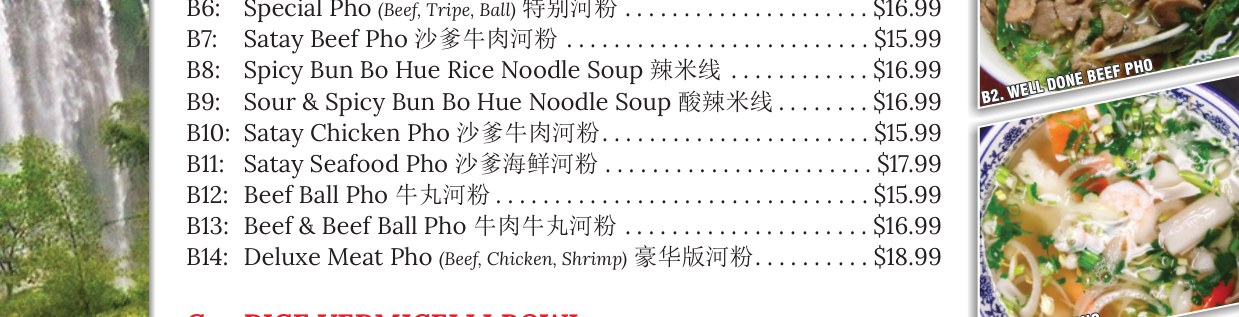 Pho House menu page 1 mobile section 4